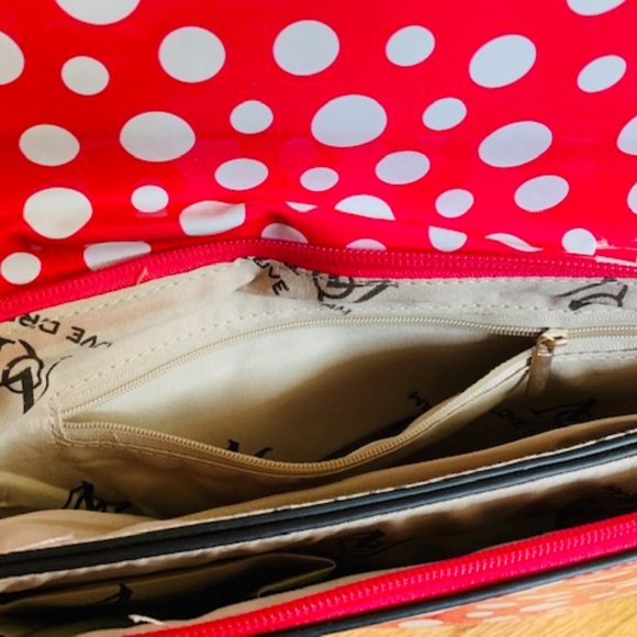 **HP 2Xs** NWOT beautiful pink/white polka dot purse/wristlet - Picture 8 of 14